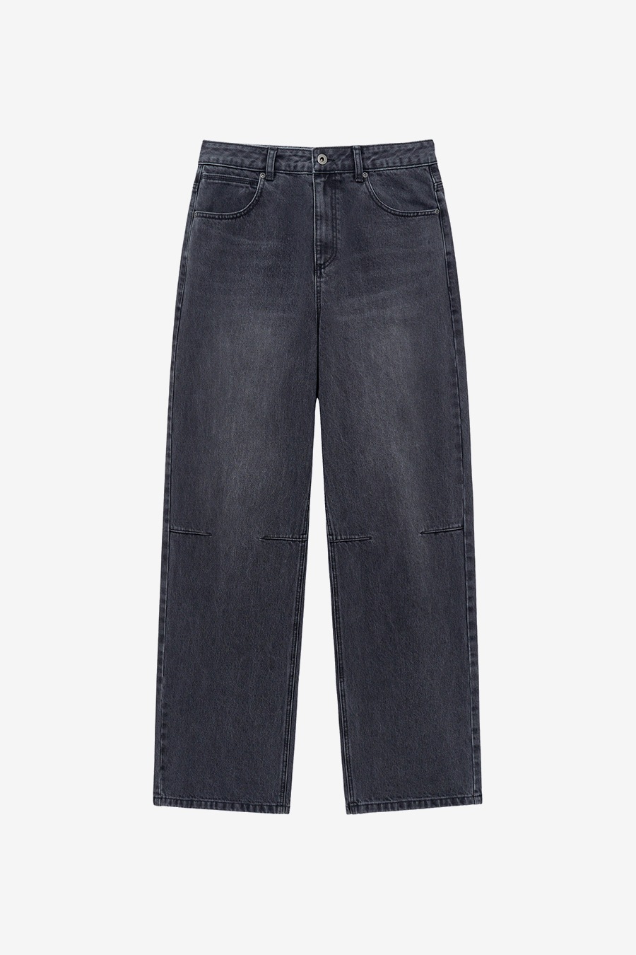 【INSILENCE】 DART WIDE DENIM PANTS : WASHED BLACK
