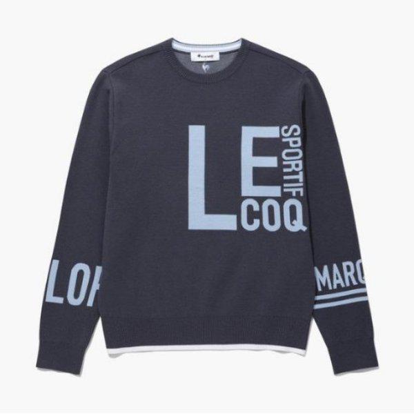 ゴルフTシャツ KQF GQ121MKP12-CHCL 男性コントラストポイントセーター CHARCOAL
