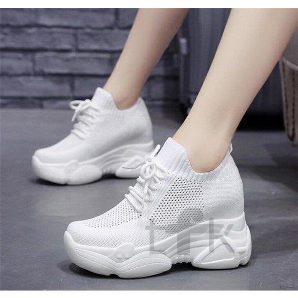 スニーカー スニーカー レディース インソール 厚底 ウェッジソール メッシュ ハイカット 靴 美脚 シューズ 厚底スニーカー 福袋