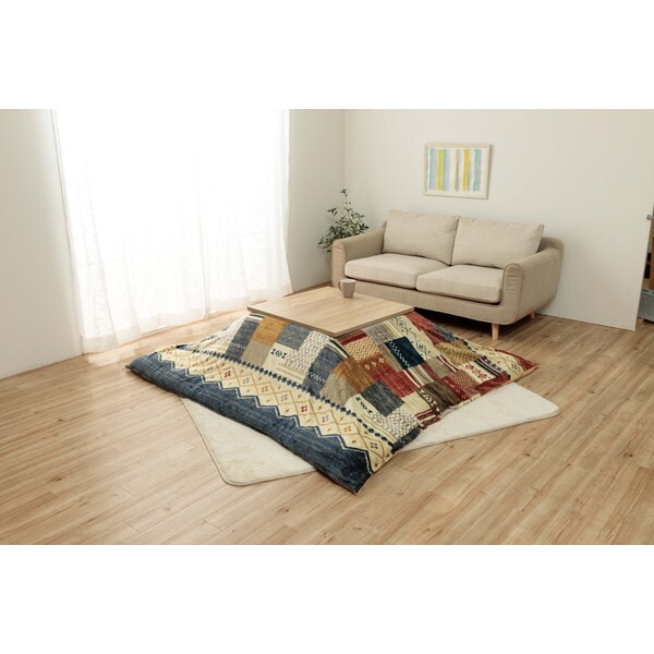 1172460198160 こたつ布団カバー 単品 ギャベ柄 撥水 ネイビー 約195×245cm メーカー直送