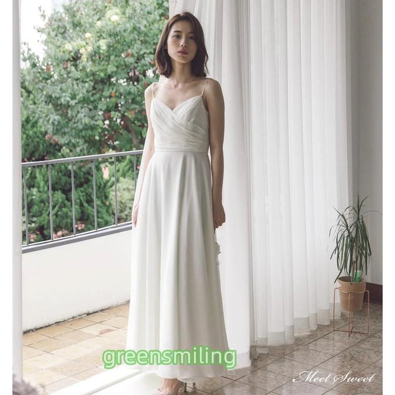 二次会ドレス 花嫁ドレス ウェディングドレス ウエディングドレス 前撮り 旅行 ビーチフォト 白 ワンピース スレンダードレス シンプル ブライズメイド 上品30%までに制限