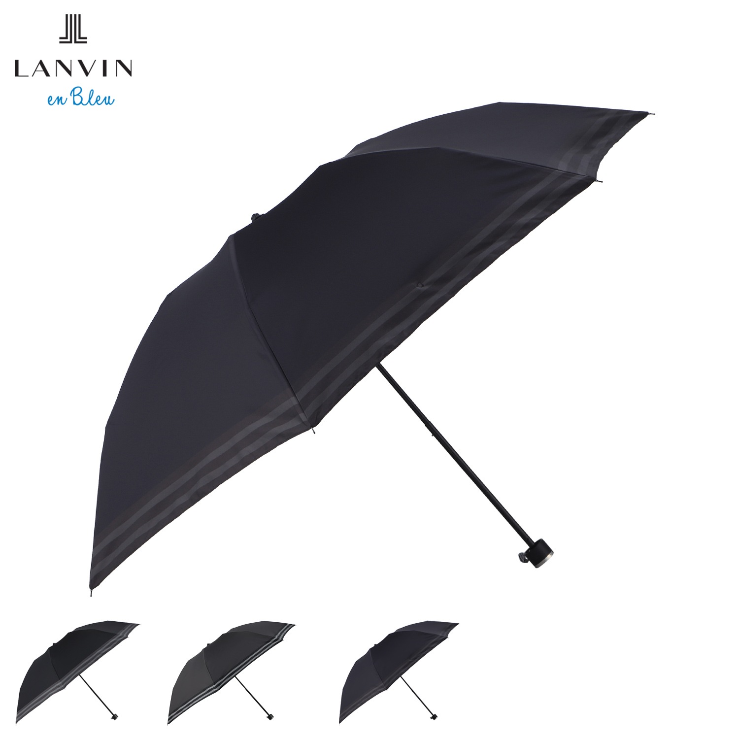 折りたたみ傘 雨傘 メンズ 60cm ワンタッチ開閉 軽量 裾ボーダー ブラック グレー ネイビー 黒