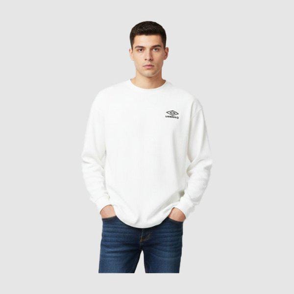 ヘリテージレタリングワッフル長袖Tシャツ UR121CRL21-SCW0