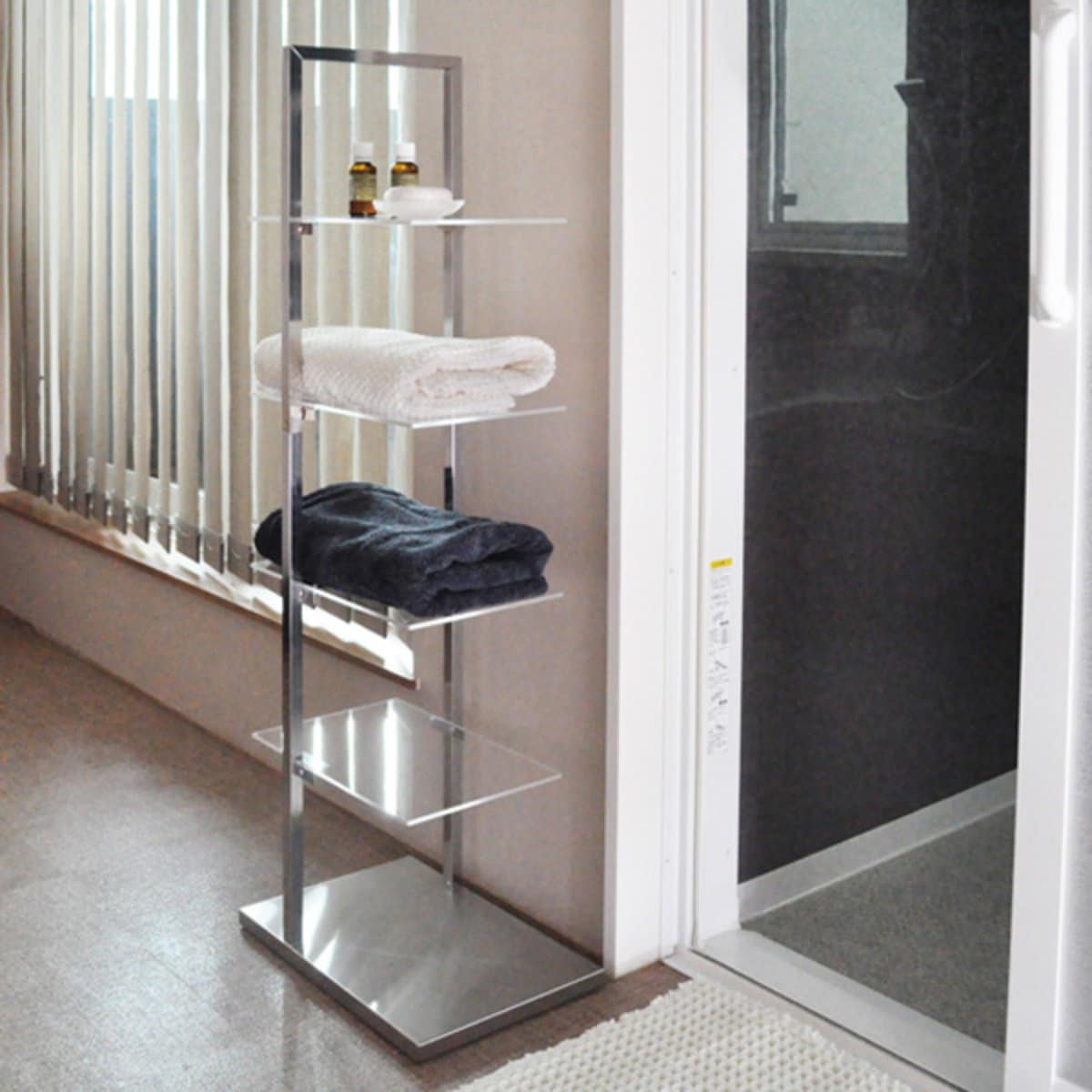 スリムラック Gate（ゲート）スリムラック ラック 棚 更衣室 着替え 化粧室 日本製 ランドリー タオル置き アクリル 脱衣所 シンプル