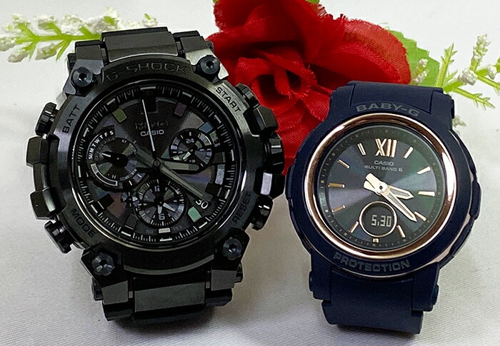 恋人たちのGショックペア G-SHOCK BABY-G ペアウォッチ ペア腕時計 カシオ 2本セット gショック 電波ソーラー MTG-B3000B-1AJF BGA-2900-2AJF ラッピング