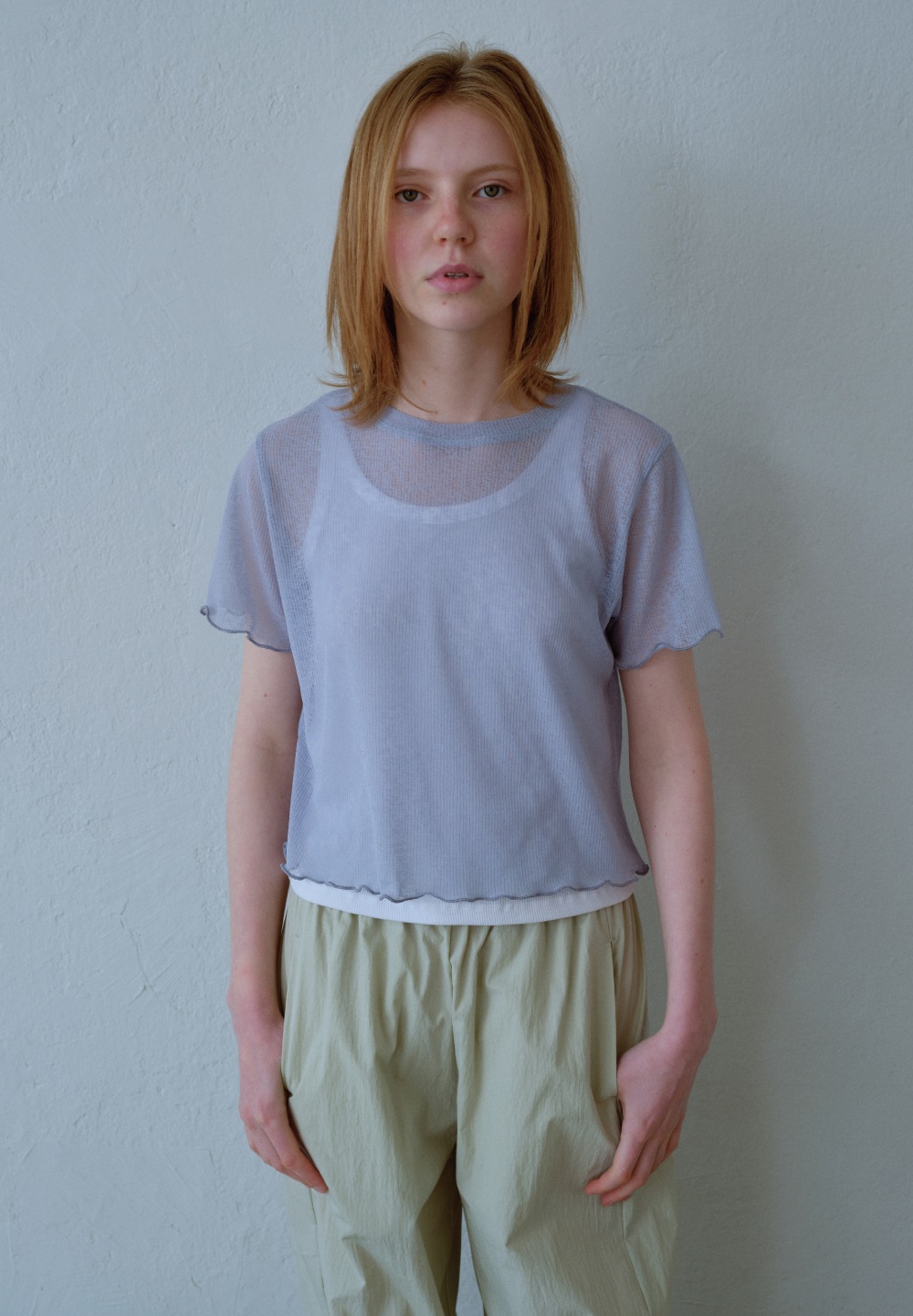 【POSZER】 SEE-THROUGH T-SHIRT : LAVENDER