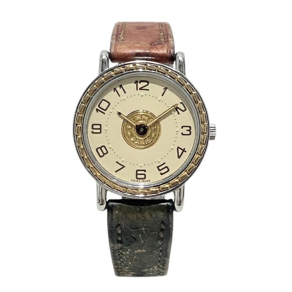 エルメス セリエ クォーツ アイボリー文字盤 時計 腕時計 レディース【中古】