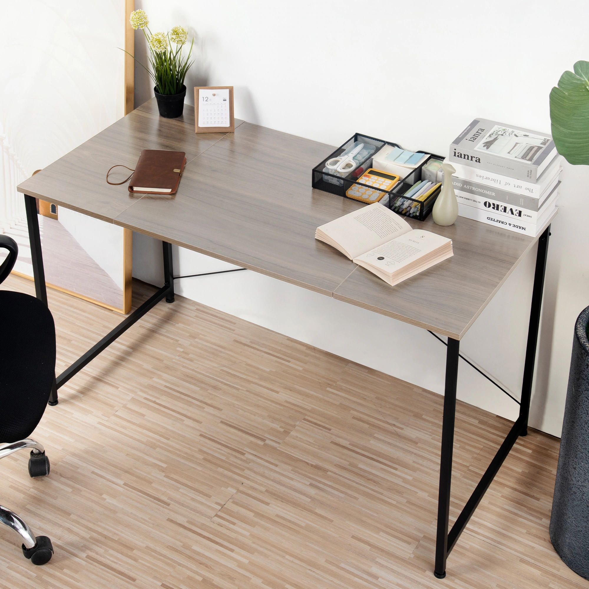 【2点購入で150OFF】【国内即発送】【2個セット】【グレー】パソコンデスク シンプル 極簡易デスク ワークデスク 木製 机 15,045円