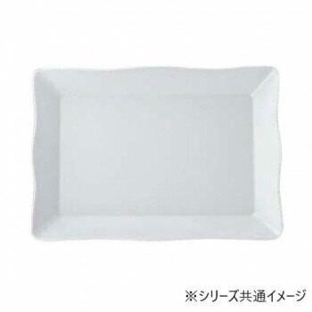 福井クラフト　メラミン46cmストリーム長手鉢ホワイト 51022560