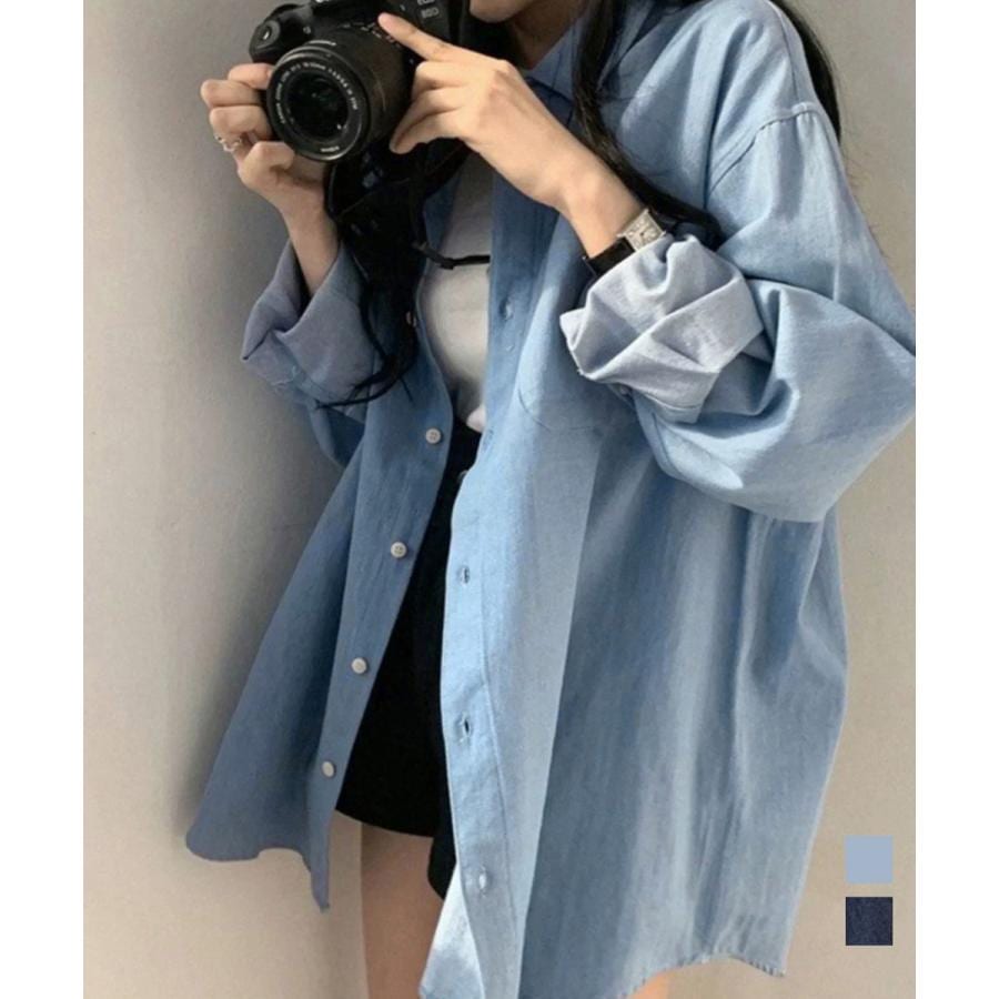 【赤字覚悟 最安挑戦】ビッグデニムシャツレディース重ね着お洒落 4,778円
