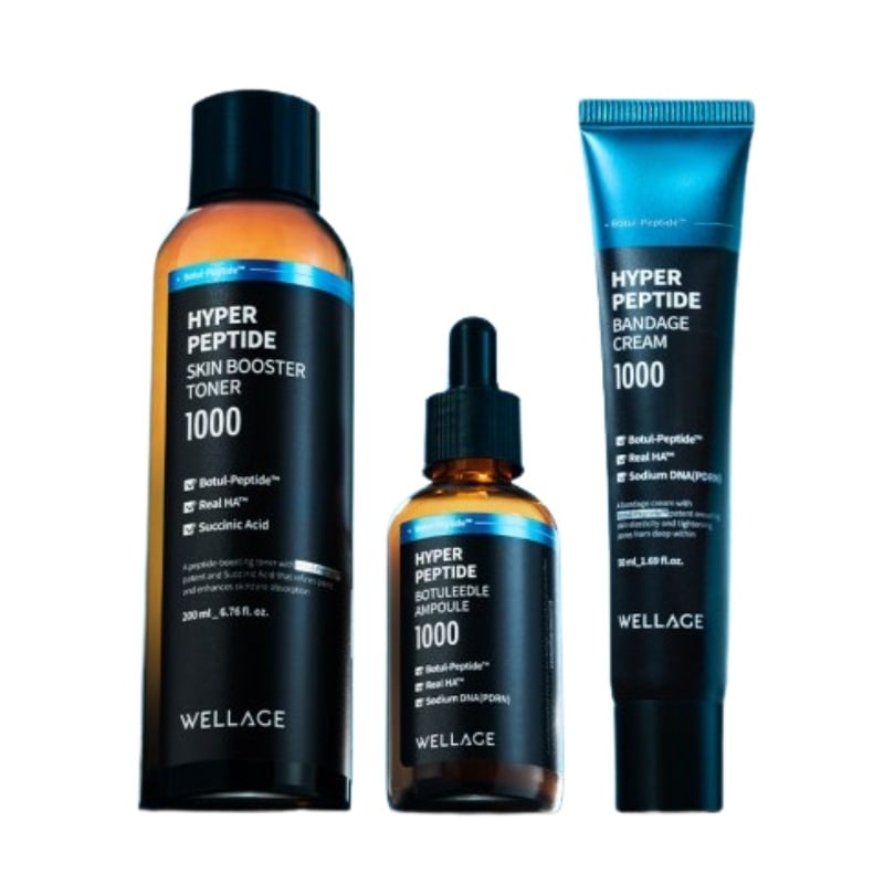 [3点セット] NEW ウェラージュ ハイパー ペプチド スキンブースター トナー 200ml+ボツリドル アンプル 50ml+バンデージ クリーム 50ml