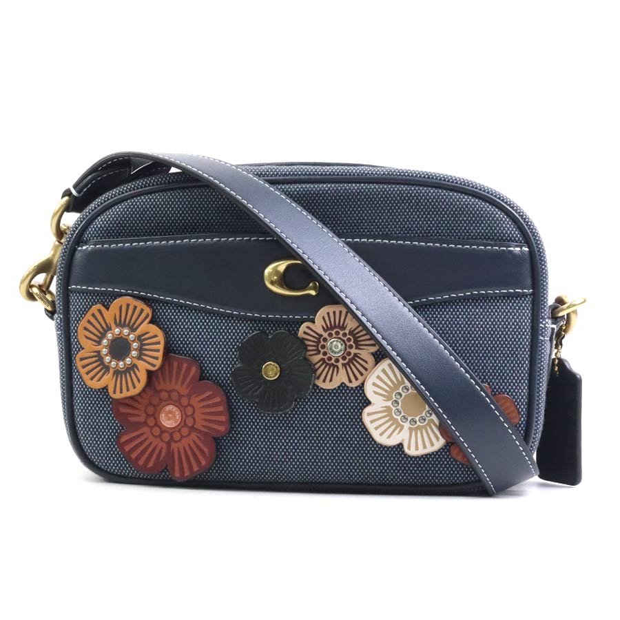 コーチ COACH ショルダーバッグ キャンバス/レザー ネイビー レディース r10608a