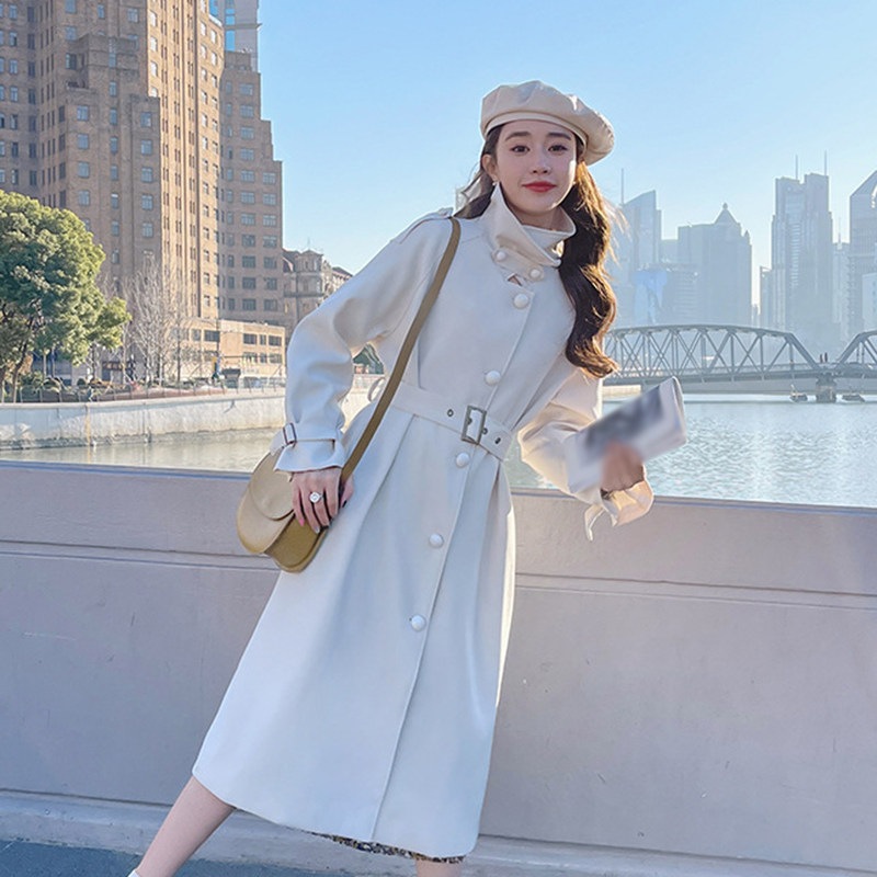 アウター 女性 サラリーマン 防寒 細身 着痩せ ベルト付き トレンチコート レディース アウター ロング丈 上着 コート スプリングコート 大きいサイズ 体型カバー 春 秋 長袖 大きめ カジュアル