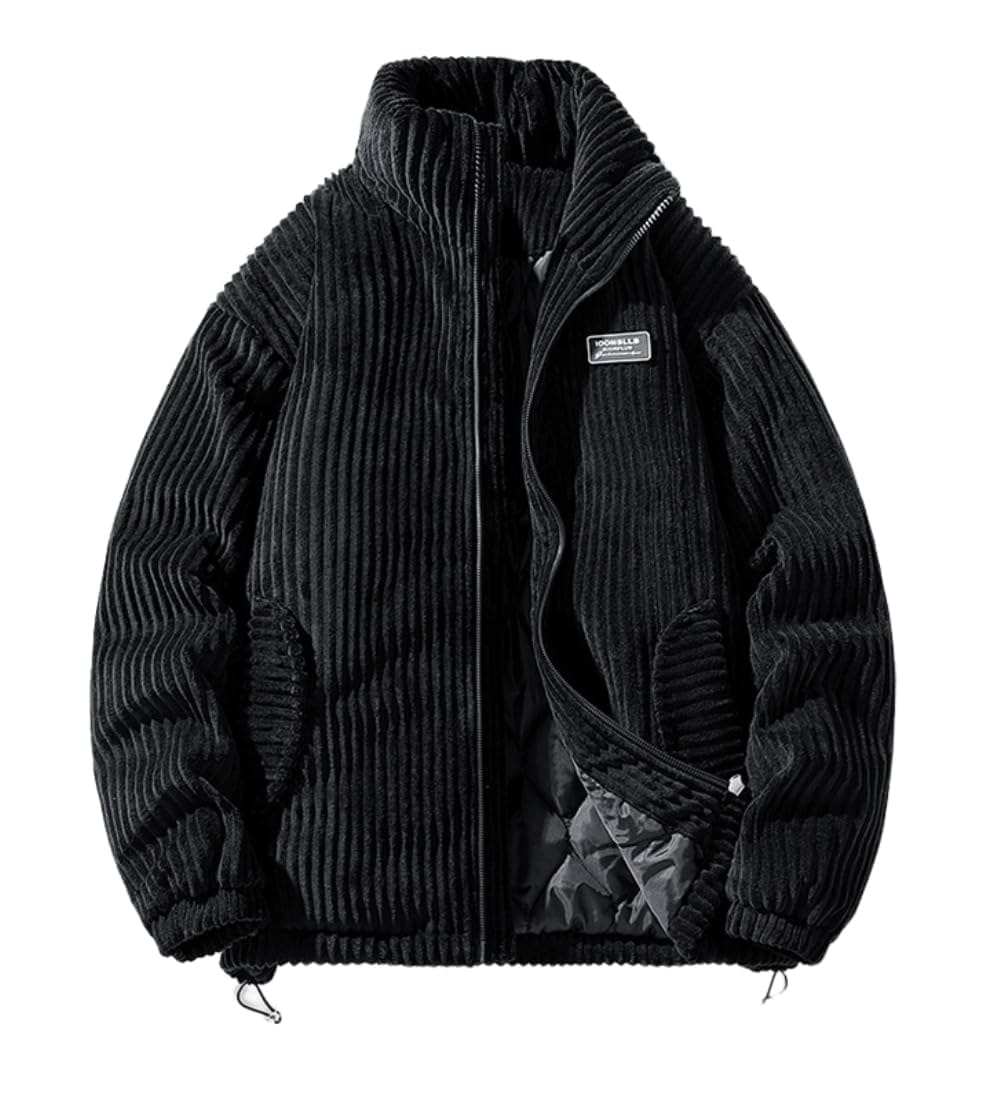 [Poperdision] コート メンズ 冬服 コーデュロイ ジャケット 大きいサイズ ゆったり 無地 中綿 厚手 防風 防寒 暖かい おしゃれ アウター 通勤 通学 男女兼用 シンプルデザイン ト