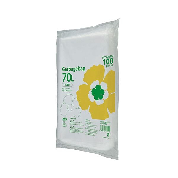 TANOSEE ゴミ袋エコノミー 半透明 70L 1セット(500枚:100枚×5パック)