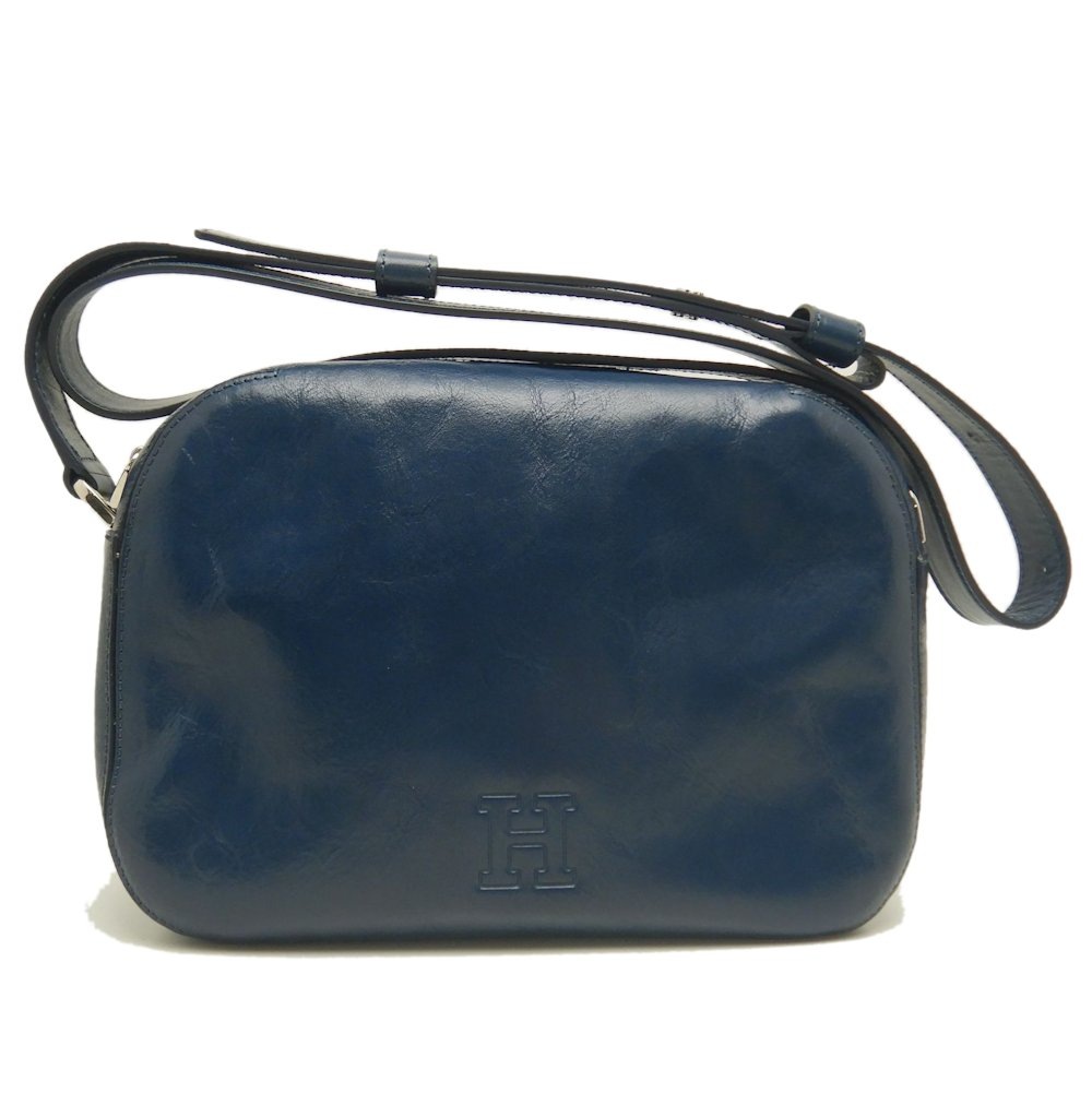 ショルダーバッグ レザー ネイビー レディース /253308【中古】