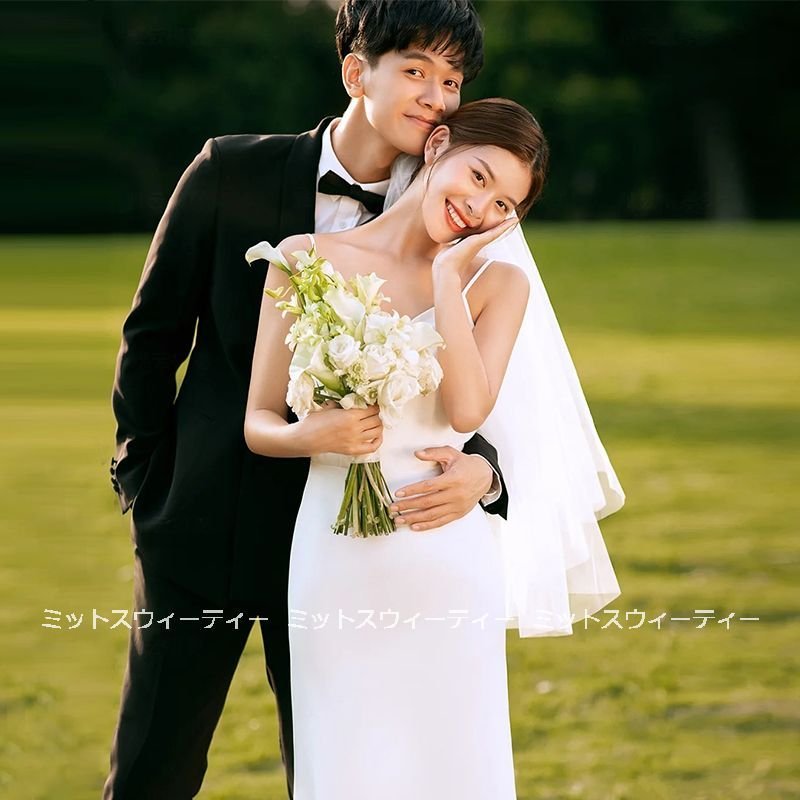 ウェディングドレス キャミソール スレンダードレス ウエディングドレス 二次会 花嫁 パーティードレ