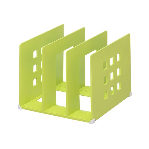 (まとめ) リヒトラブ 仕切ラック L 黄緑 A-7321-6 1個 (×5セット)