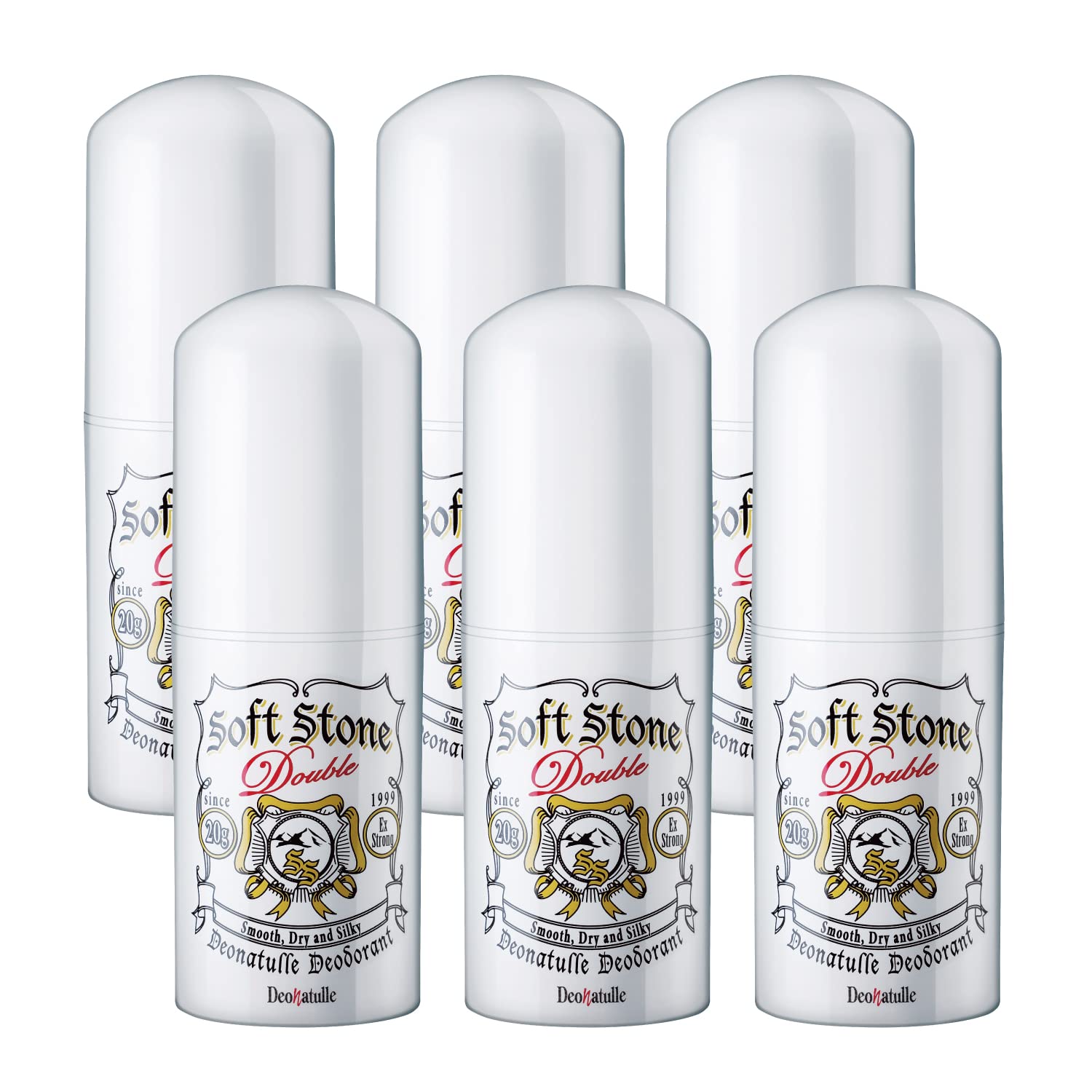 【医薬部外品】デオナチュレ ソフトストーンW ワキ用 直ヌリ 制汗剤 スティック×6個(20g×6)