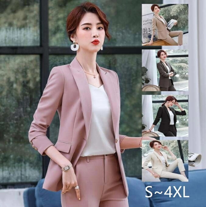 高品質 レディーススーツ 面接 一つボダン スーツセット パンツスーツ ビジネススーツ 2点セット ジャケット+パンツ セットアップ リクルートスーツ 入学式 卒業式 スリム きれいめ 結婚式 通勤