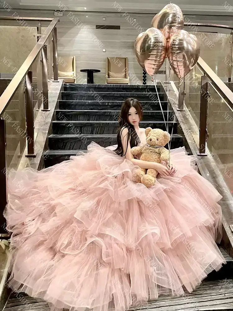 フレンチライトウエディングドレスリトルドレスプリンセス風ポンポンスカート-26