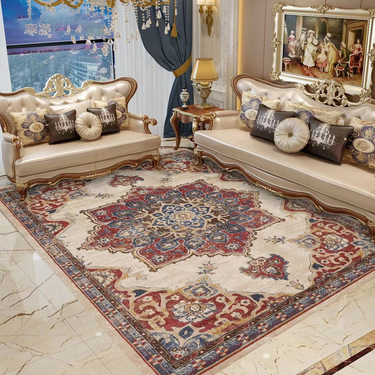 2024新作先行発売ペルシャ柄 テレワーク デスク下ラグ デスクカーペット北欧風 キリム 絨毯 ラグマット アンティーク