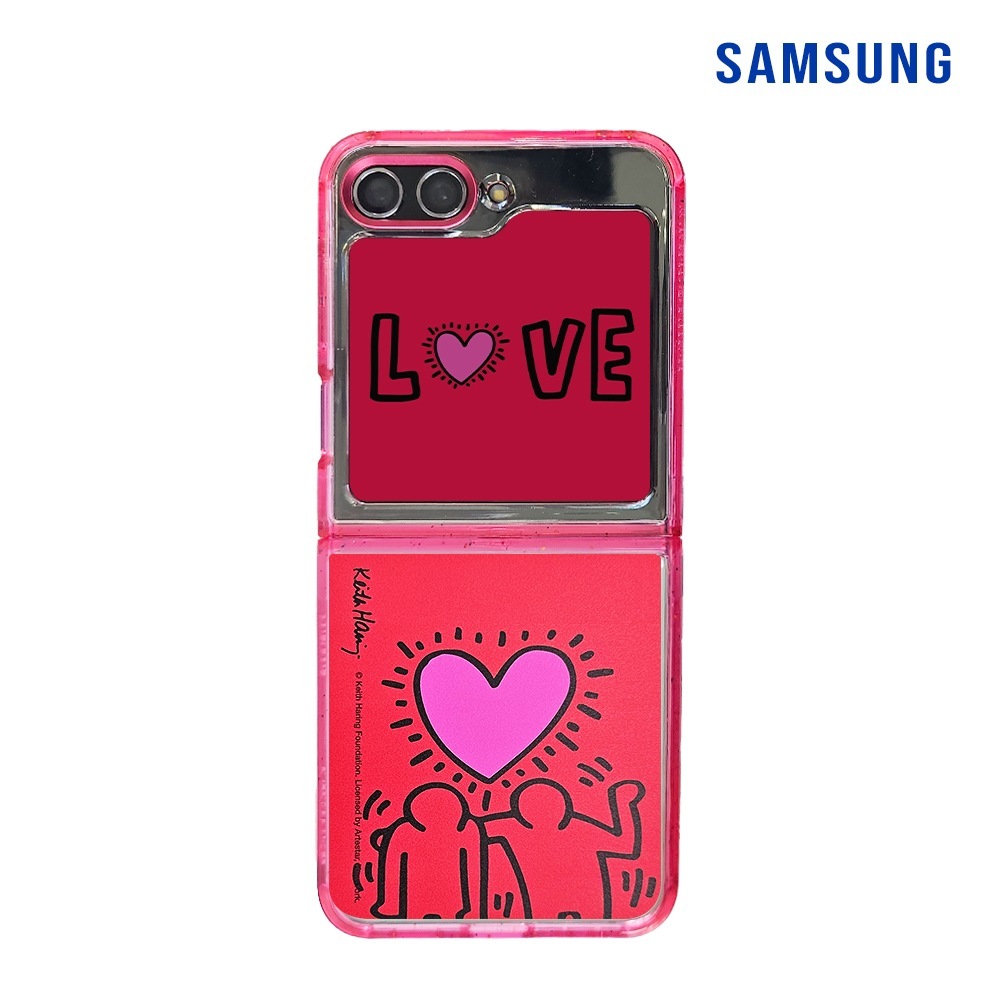 本物のギャラクシーZフリップ5キスハリングフリップスーツケースとカード