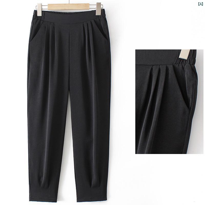 レディース ファッション おしゃれ 春夏 秋　冬 大人 上品 高級 マダム プレゼント 敬老日　おばあちゃん パンツ 夏用 薄手 九分丈 ハイウエスト カジュアル ストレート