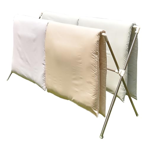 天馬(Tenma) 布団を干しても地面と接触しにくい高さ設計の室内物干し 洗濯物干し 衣類も干せるハンガーフック付き 使わない時はピッタリ収まる