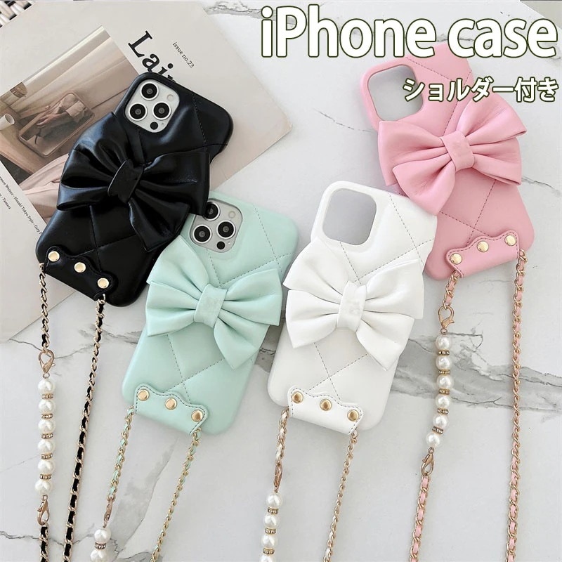 iphone13 ケース ショルダー真珠付き 蝶結び おしゃれ iphone12 ケース 韓国 人気 32,527円