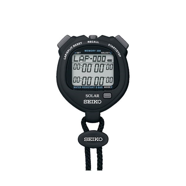 （まとめ）セイコーウオッチストップウオッチソーラー スタンダード ブラック SVAJ001 1個3セット