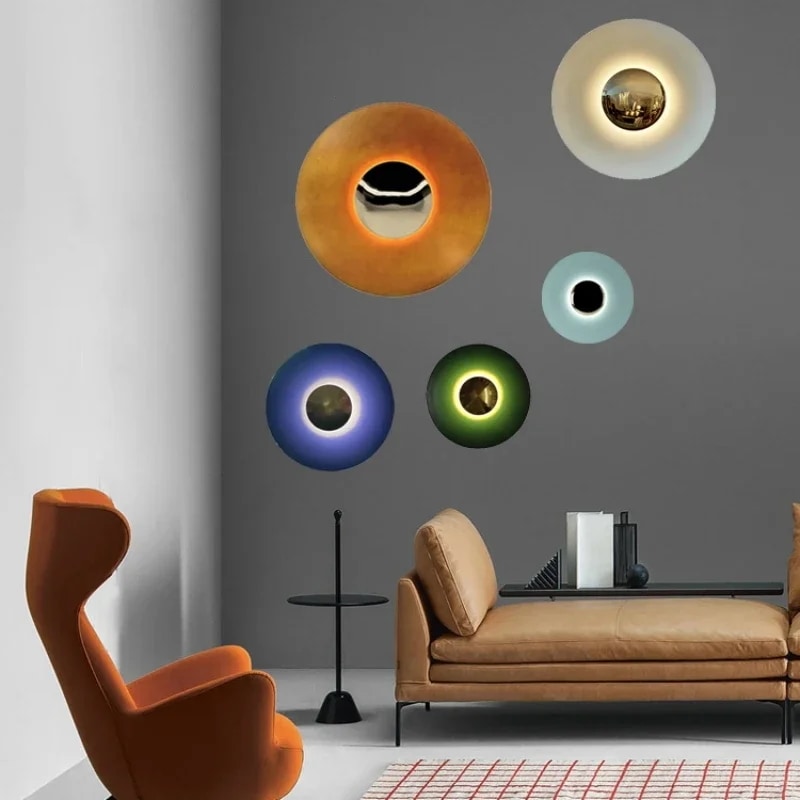 モダンなミニマリストのデザイナー照明器具 寝室のヘッドボードの装飾 円形の背景の壁 空飛ぶ円盤 26,585円