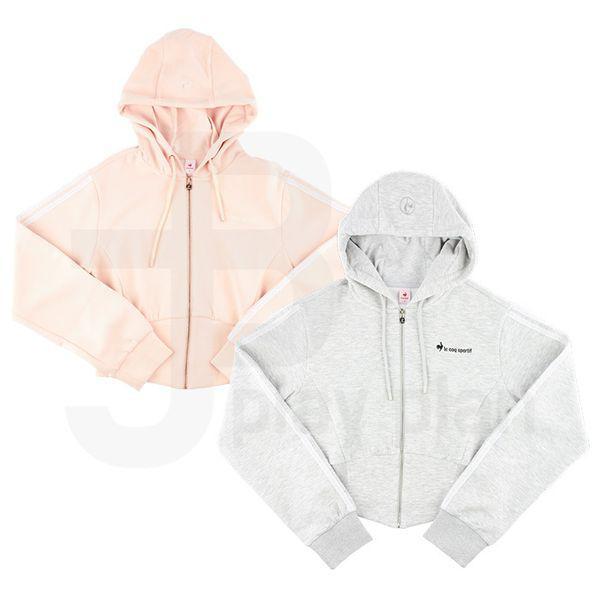 女性用モダールダブルテンションクロップドフード付きジップアップ QQ122OFT11_P415792204