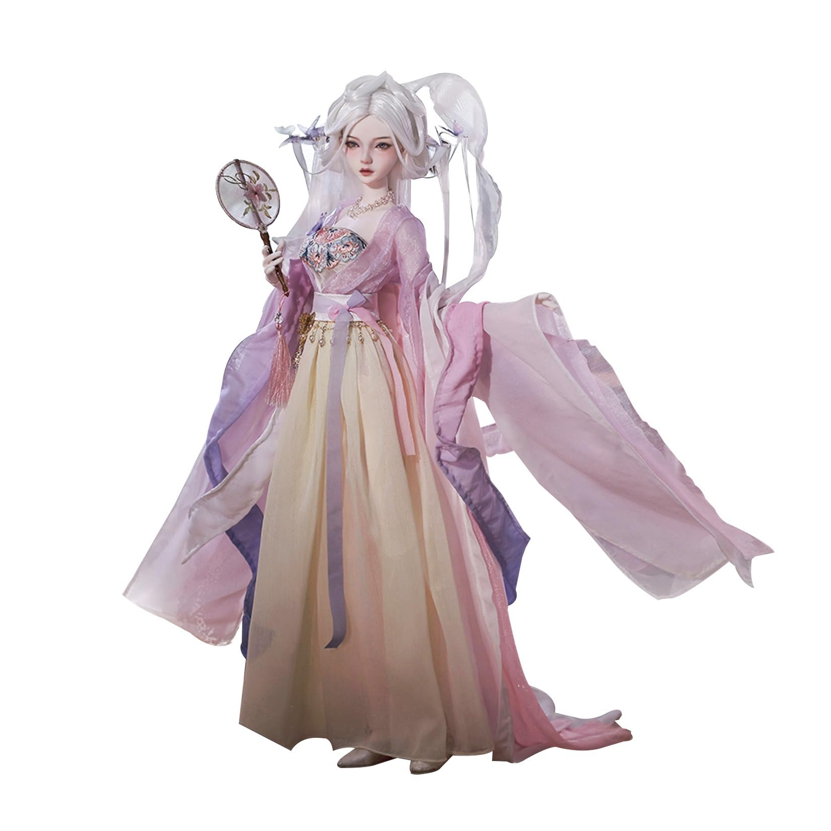 玩趣堂 1/3 スケール 球体関節人形 女 Sylph 中華風 銀髪少女 BJDドール 可動 フィギュア 身長63.2CM メイク済み 仮装でき 可愛い 樹脂 服セット