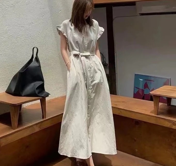 2023シャツワンピース レディース 韓国ファッション30代40代 キレイめ マキシワンピース 春夏高級感を出す 5,345円