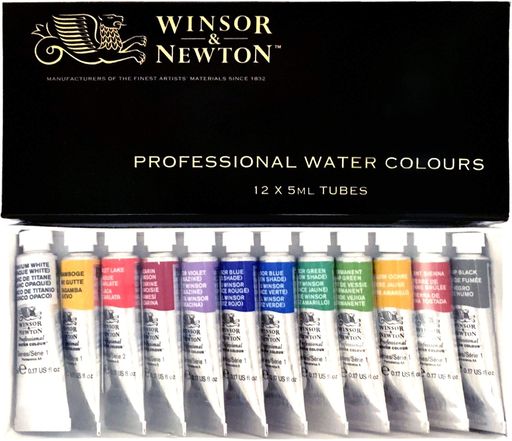 Winsor & Newton ウィンザー&ニュートン 水彩絵具 プロフェッショナル・ウォーターカラー 12色セット 5ml 18809812