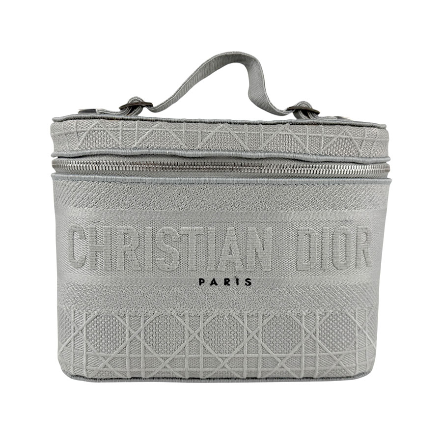 クリスチャンディオール Christian Dior ハンドバッグ バニティバッグ キャンバス グレー レディース z6288