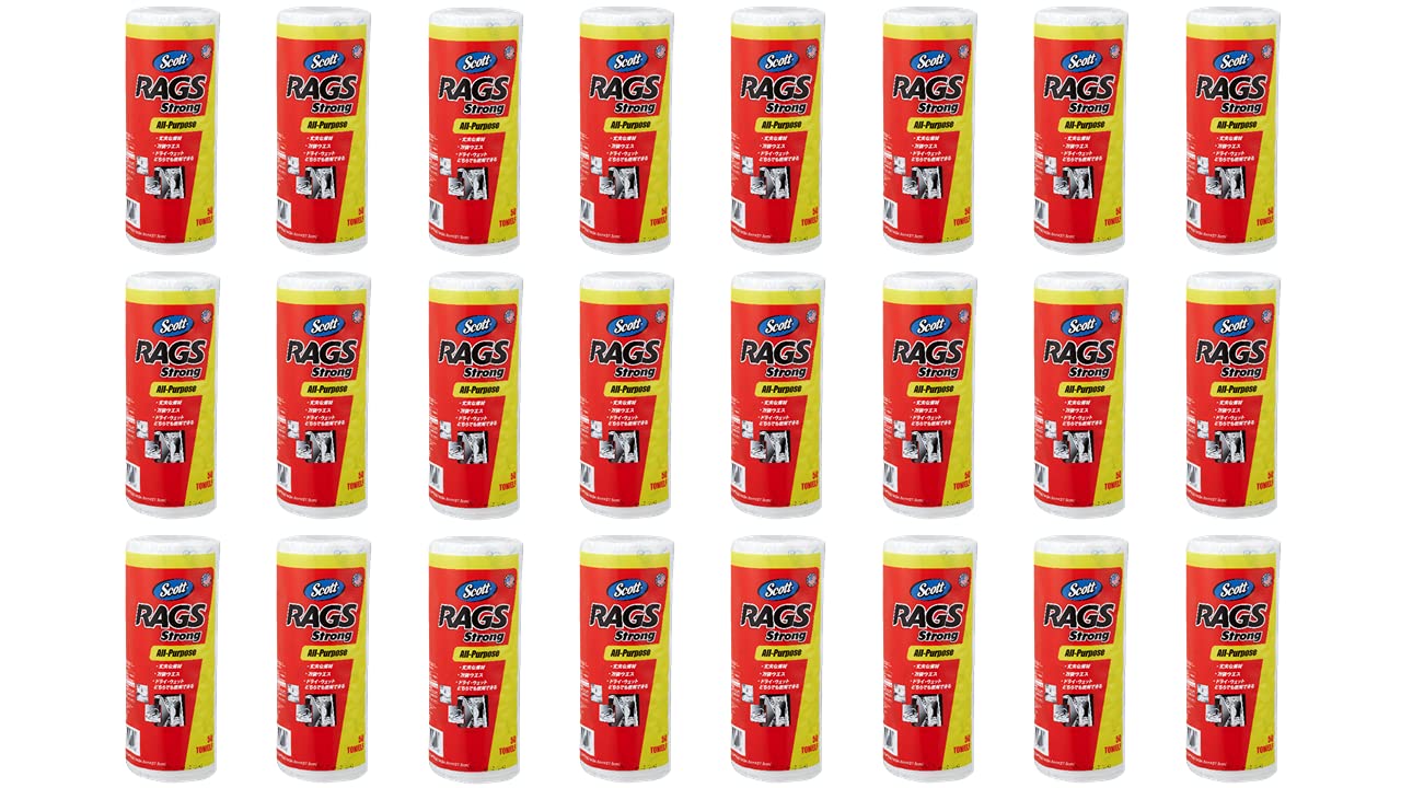 【ケース販売】 クレシア SCOTT (スコット) ラグズ ストロング ホワイトロール 50枚 /ロール × 24ロール入 (手軽に持ち運びができるロールタイプ) 65830