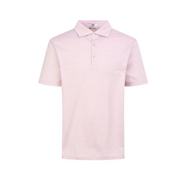 [25SS] [定番商品] ピンクストライプ綿混紡半袖カラーTシャツ WMTS5BN32P2