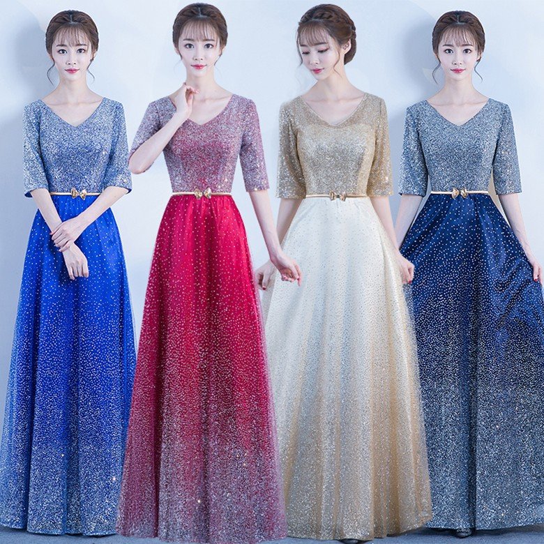 合唱衣装 演奏会用 ロングドレス ワンピース パーティードレス ミモレ丈 花柄レース マキシ丈 大き