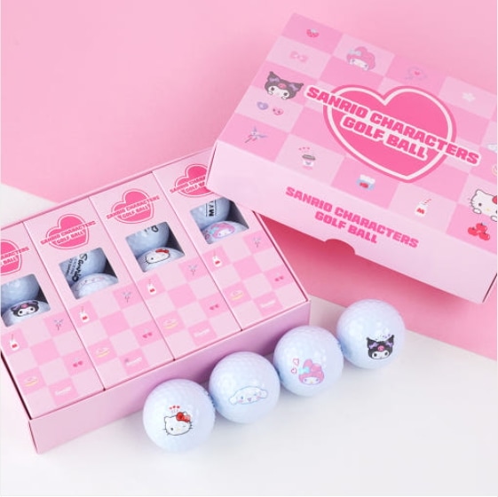 ゴルフボール 3ピース 12個入り 高反発 飛距離 プレゼント (ハローキティ,マイメロミ,クロミ,シナモロール)