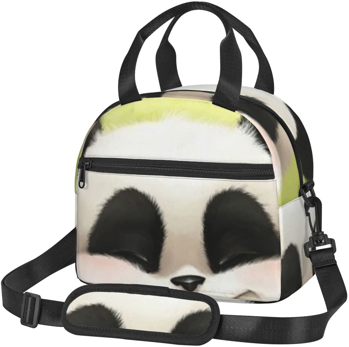 女性男性用断熱ランチバッグかわいいパンダランチボックス学校の仕事場用の漏れ防止ランチクーラーピクニッ 母の日-0009455