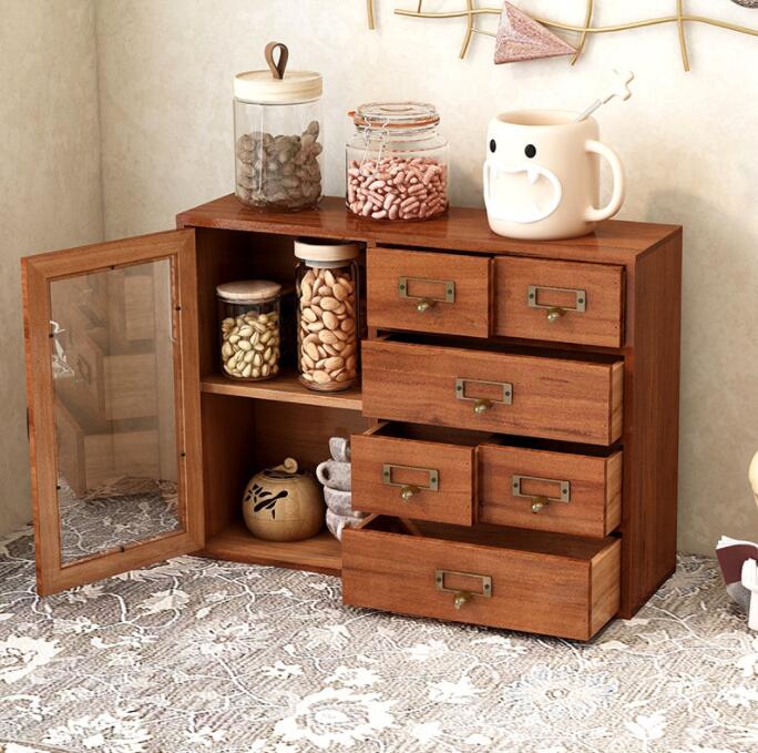 特売セール 引き出し 卓上収納ケース 収納ボックス 木製 横 小物 4段 透明 滑り止め 大容量 文房具収納 書類ケース 化粧品 事務用品 文書 衣類収納 組み合わせても 頑丈 シンプルでしゃれ引き出