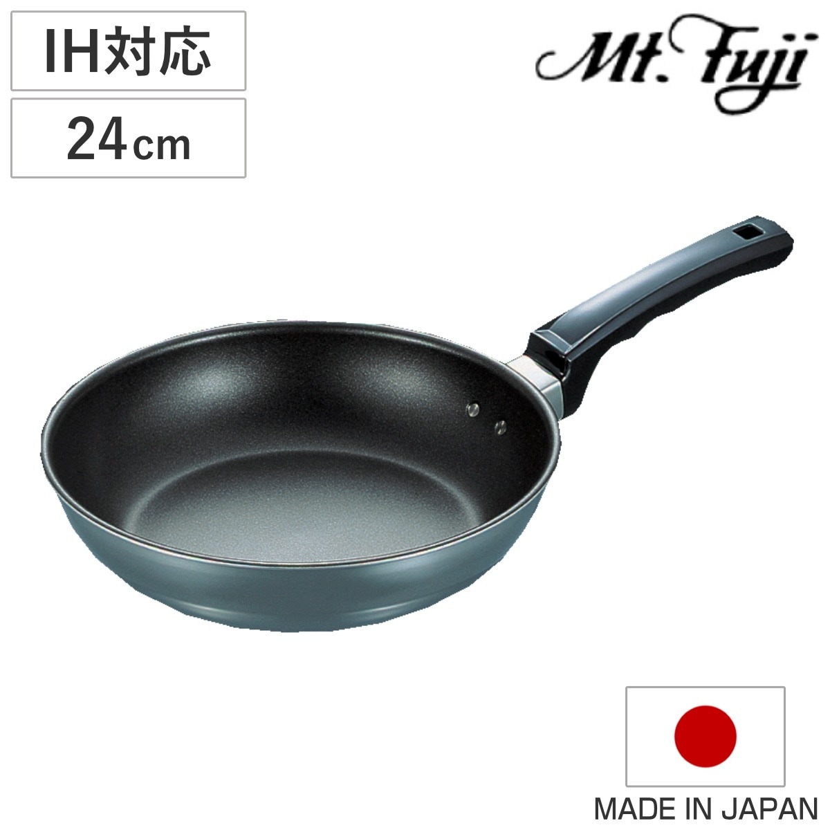 フライパン 24cm IH対応 フライパンDX フジノス 日本製 ガス火対応 アルミ ステンレス ふっ素加工 フッ素加工 24センチ 国産 3層構造 フッ素コーティング クラッド 熱伝導 職人