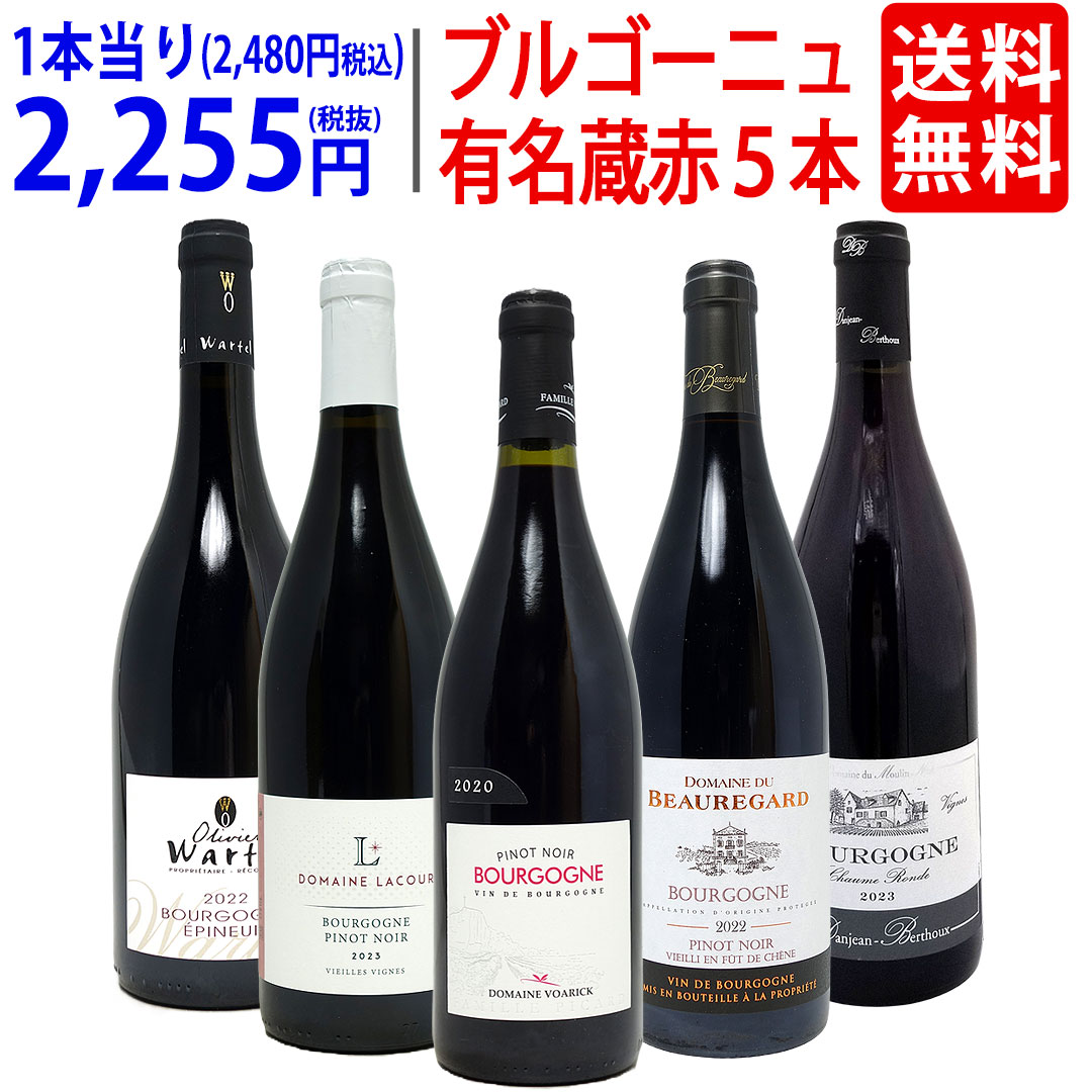 ワイン ワインセット ブルゴーニュ蔵 すべて激ウマ赤５本セット 飲み比べセット ギフト 大人気 ^W0B577SE^
