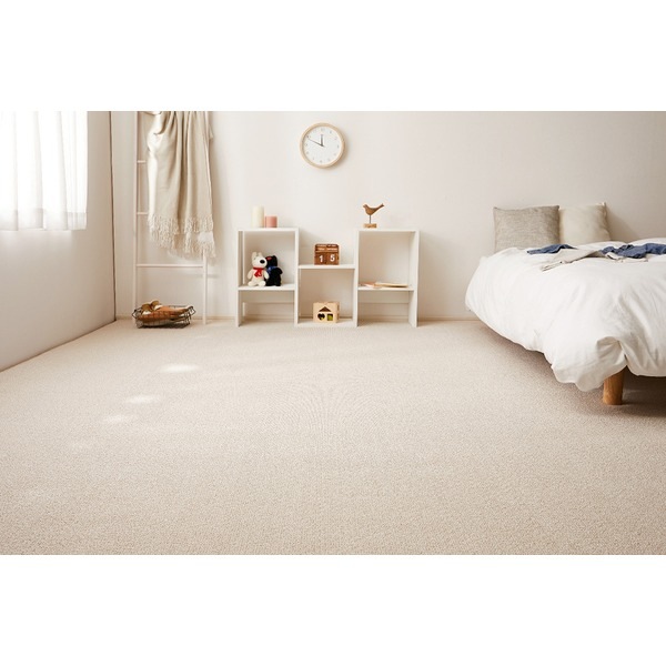 ラグマット 絨毯 江戸間3畳 約176x261cm ベージュ 日本製 防炎 防ダニ 防音 抗菌 撥水 ホットカーペット 床暖房可 リビング