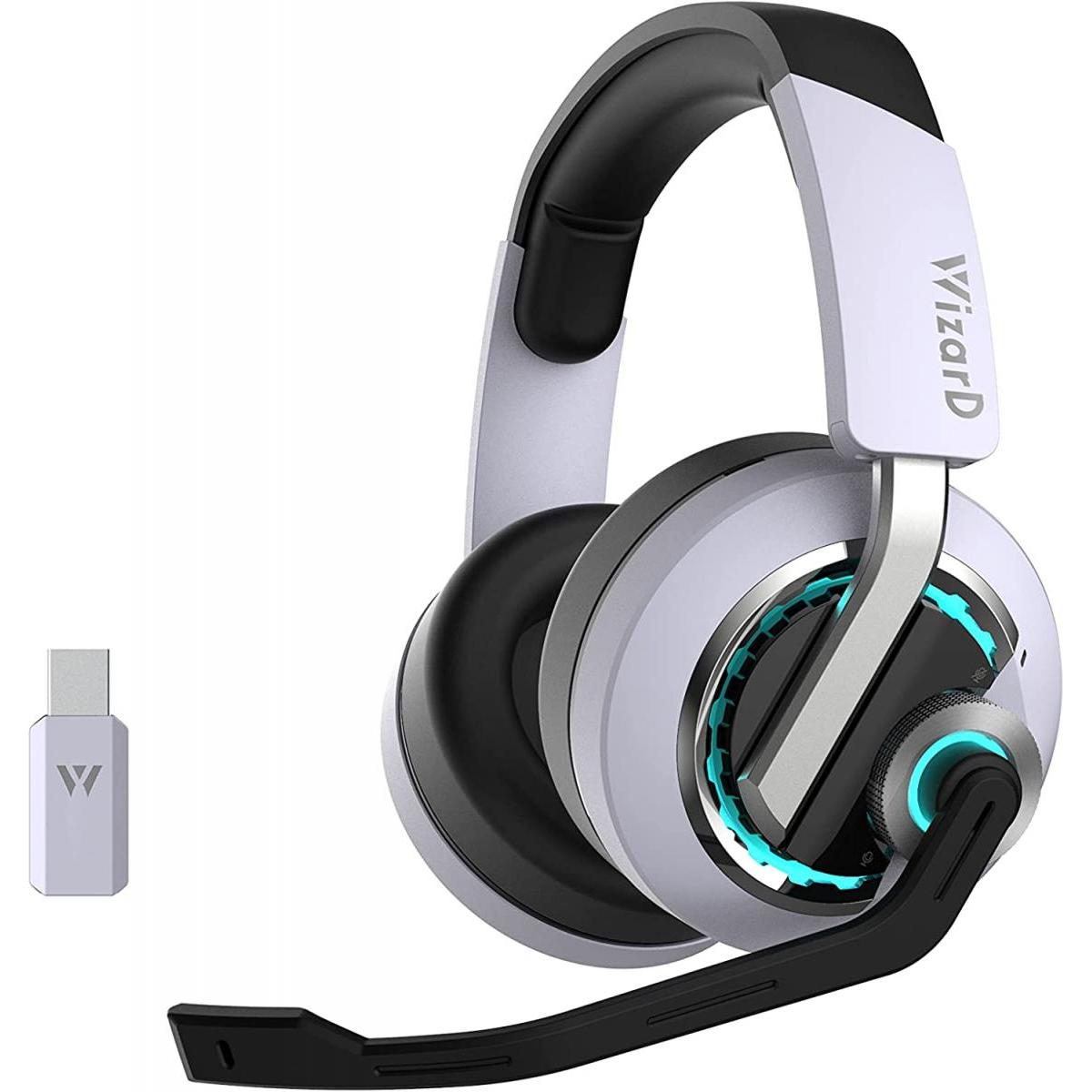 WizarD 2.4G＆Bluetooth5.1 ワイヤレスゲームヘッドセット 7.1chバーチャルサラウンド 低遅延 HK21C1 ゲーミング I-CHAIN JAPANcm　裏貼りなし 上敷 ラ