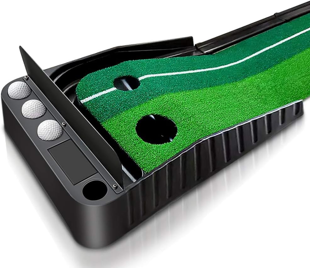 ゴルフ パターマット パター練習用マット ボール止め パッティングマット スイング練習 自動返球 人工芝 パター技術向上 折り畳み 収納しやすい ASP-068