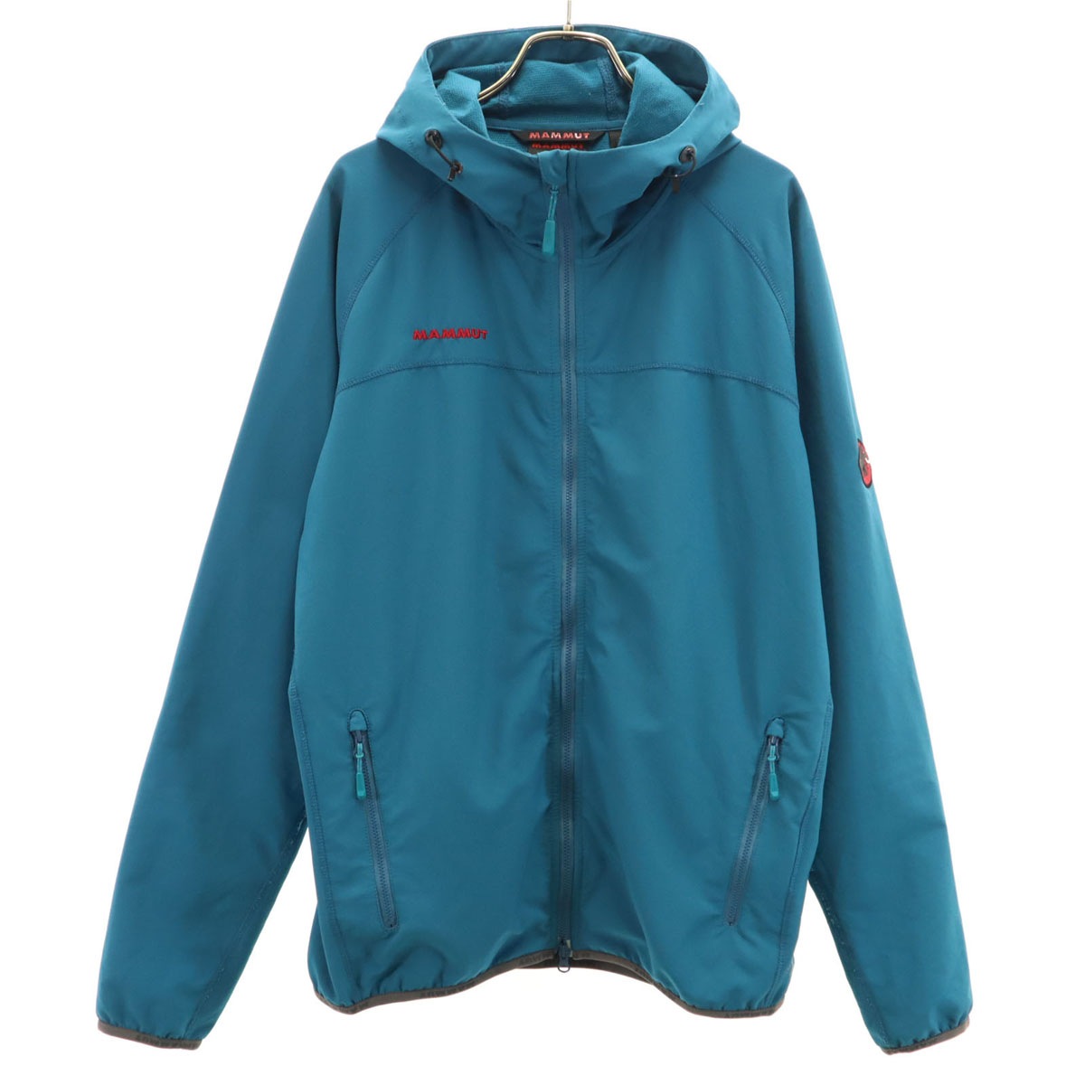 フードジャケット M ターコイズ アウトドア メンズ 古着
