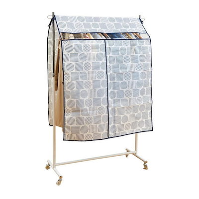 他サイト： アイメディア AIMEDIA ハンガーラックカバー 北欧柄 ハンガーラックカバー ハンガーラック カバー のみ 北欧柄 目隠し ホコリよけ 汚れ防止 不織布 衣類カバー 衣類収納 パイプハンガーカバーの商品画像